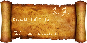 Krauth Félix névjegykártya